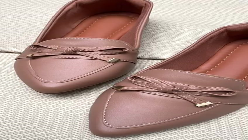 Sapatilha Mocassim Feminina Bico Fino Napa Nude