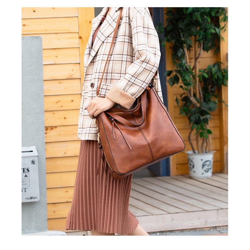 Bolsa grande De Ombro e transversal Feminina De Couro PU