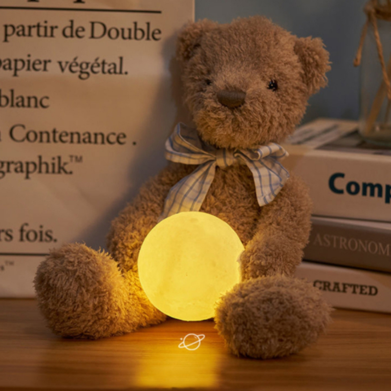 Abajur Lua 3D LED 10cm – Luminária Decorativa, Luz Noturna Aconchegante e Presente Incrível