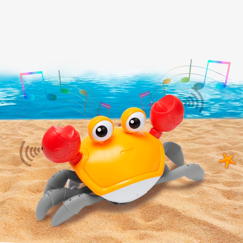 Caranguejo Brinquedo Fujão Sensor Dança E Som Anda C/ Sensor
