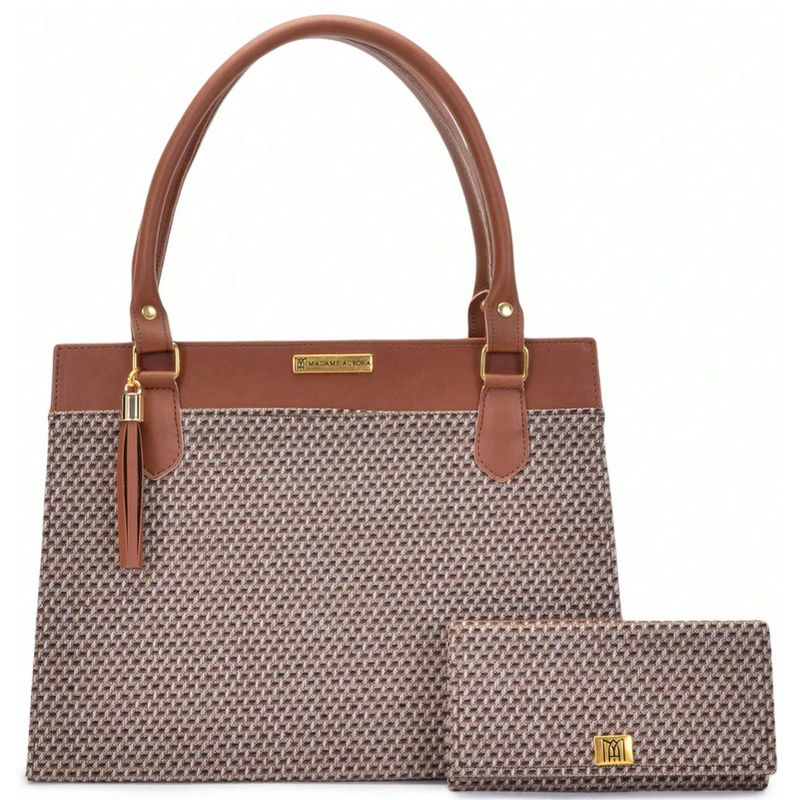 Bolsa Feminina Satchel Pasta Tote De Ombro + Carteira Feminina