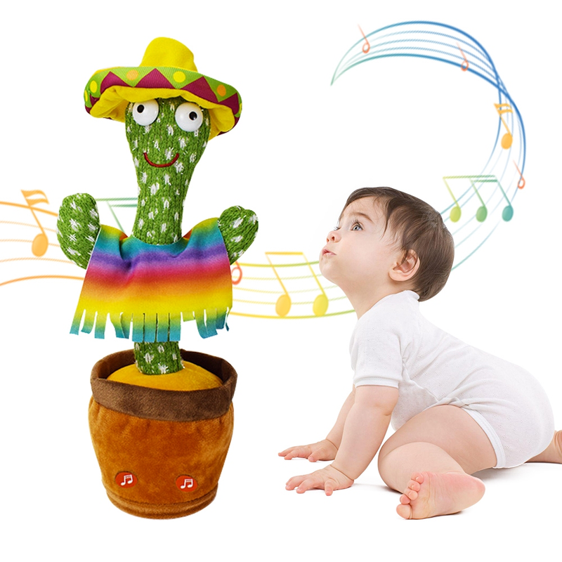 Cacto Dançante Falante Interativo – Repete, Dança, Toca Música e Acende Luzes