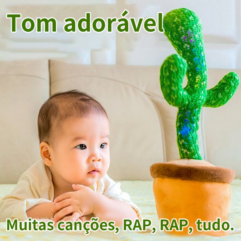 KIT1/KIT2 Cacto Dançante Falante Interativo com Som Musicas Repete Música, Dança, Luzes