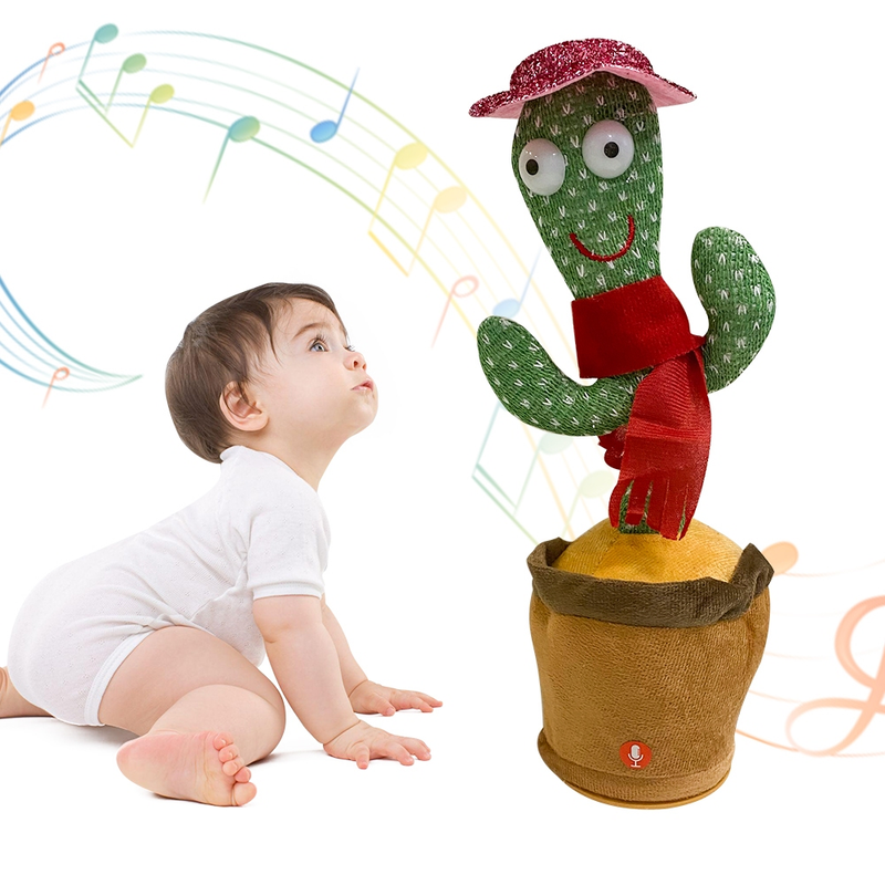 Cacto Dançante Falante Interativo – Repete, Dança, Toca Música e Acende Luzes