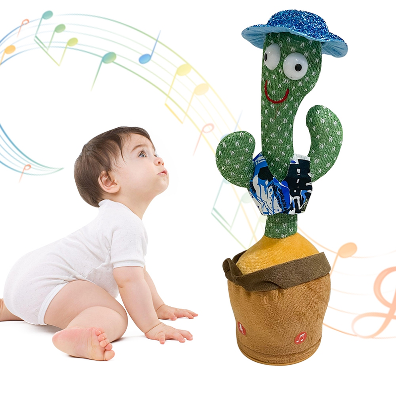 Cacto Dançante Falante Interativo – Repete, Dança, Toca Música e Acende Luzes
