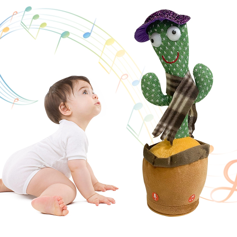 Cacto Dançante Falante Interativo – Repete, Dança, Toca Música e Acende Luzes