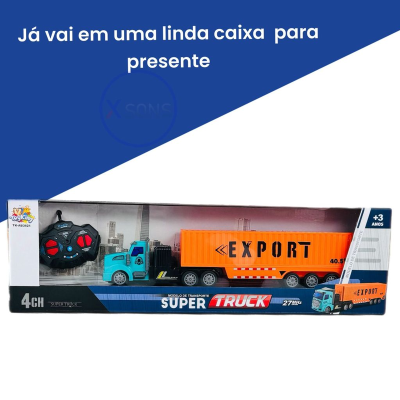 Caminhão Com Controle Remoto Recarregável Com Luz Modelos Peterbilt E Scania Carreta Volvo Bicudao