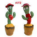 Cacto Dançante Falante Interativo – Repete, Dança, Toca Música e Acende Luzes