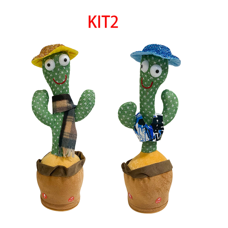 Cacto Dançante Falante Interativo – Repete, Dança, Toca Música e Acende Luzes