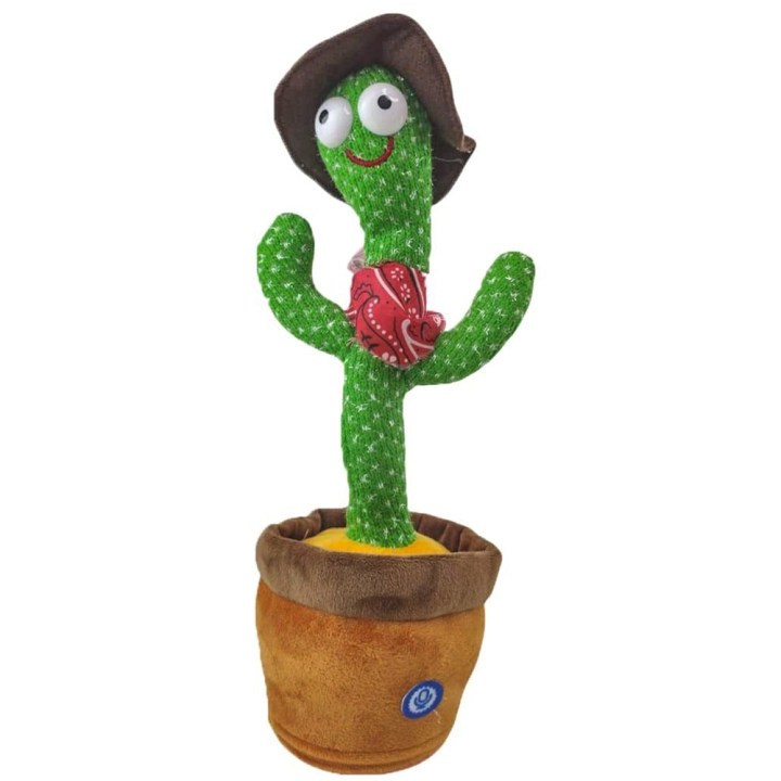Cacto Dançante Falante Interativo – Repete, Dança, Toca Música e Acende Luzes