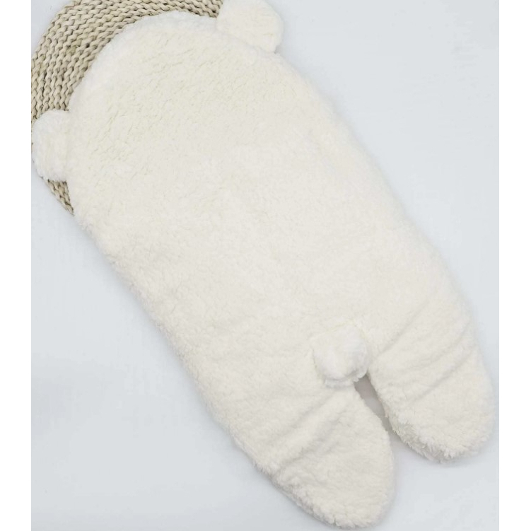 Saco de Dormir Bebe Ursinho com Sherpa Inverno Menina e Menino Charutinho Enrolar o Bebe
