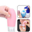 Kit Viagem Porta Shampoo Frascos Pote Creme 4 Peças Mala 90ml de Silicone Reutilizável Lavável