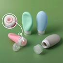 Kit Viagem Porta Shampoo Frascos Pote Creme 4 Peças Mala 90ml de Silicone Reutilizável Lavável