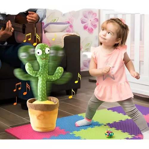 KIT1/KIT2 Cacto Dançante Falante Interativo com Som Musicas Repete Música, Dança, Luzes