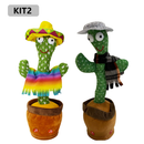 Cacto Dançante Falante Interativo – Repete, Dança, Toca Música e Acende Luzes