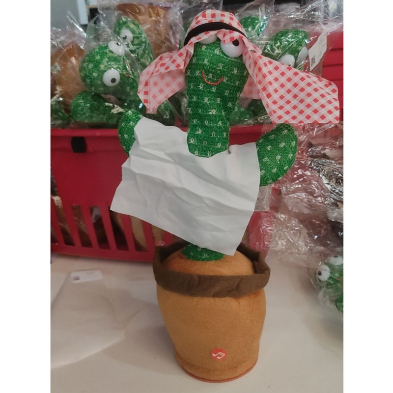 Cacto Dançante Falante Interativo – Repete, Dança, Toca Música e Acende Luzes