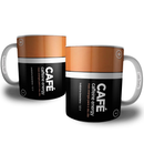 Caneca Café Pilha Caffeine Energy Geek Nerd Presente Criativo Amigo ou Amiga - Xícara Criativa