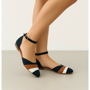 Sapatilha salome aberta feminina moda bico fino preto marrom branco sapato calçados rasteira