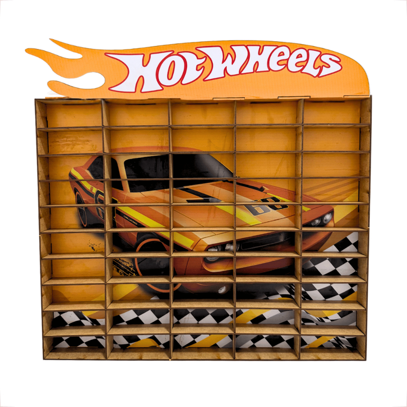 Porta Carrinhos Hot Wheels Expositor 50 Carrinhos Madeira Mdf Colecionaveis