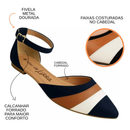 Sapatilha salome aberta feminina moda bico fino preto marrom branco sapato calçados rasteira