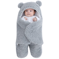 Saco de Dormir Bebe Ursinho com Sherpa Inverno Menina e Menino Charutinho Enrolar o Bebe
