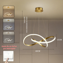 Lustre de Teto Moderna para Sala e Cozinha - Luminária Pendente LED Nordic