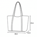 Kit Bolsa Sacola Tote Grande Minimalista com Bolsa Necessaire Interna Preta com Alça para Ombro