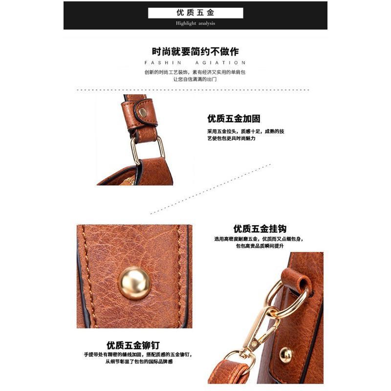 Bolsa grande De Ombro e transversal Feminina De Couro PU