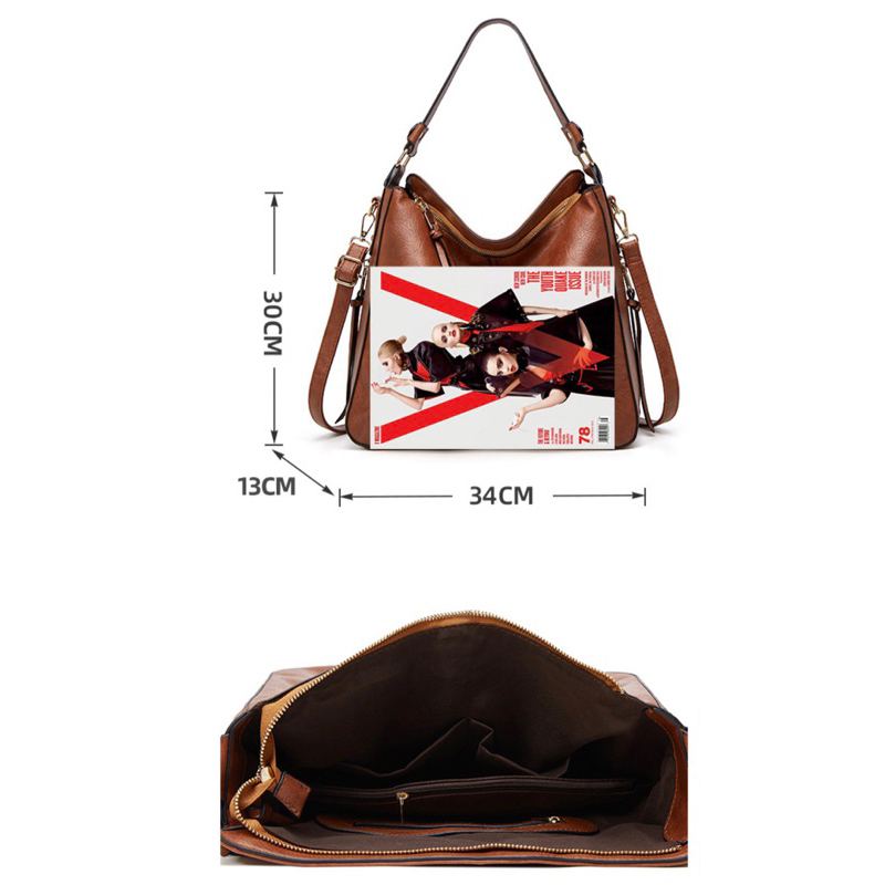 Bolsa grande De Ombro e transversal Feminina De Couro PU