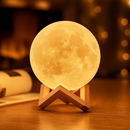 Abajur Lua 3D LED 10cm – Luminária Decorativa, Luz Noturna Aconchegante e Presente Incrível
