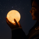 Abajur Lua 3D LED 10cm – Luminária Decorativa, Luz Noturna Aconchegante e Presente Incrível