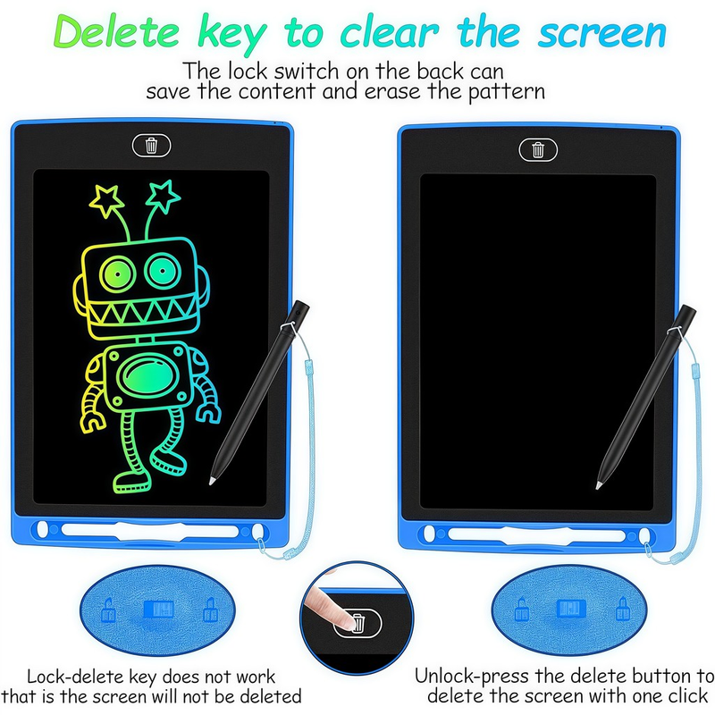 Lousa Mágica Tela Lcd Tablet Infantil De Escrever E Desenhar 8.5/10/12 Polegadas brinquedo infantil Para menina/menino