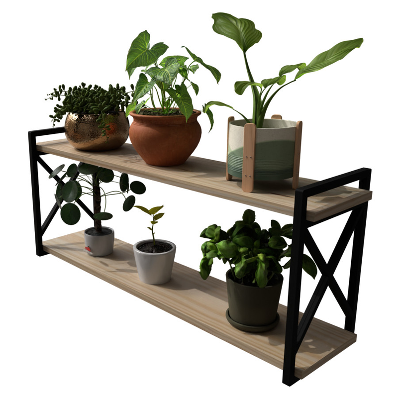 Prateleira Estilo Industrial – Madeira e Metal para Decoração Moderna