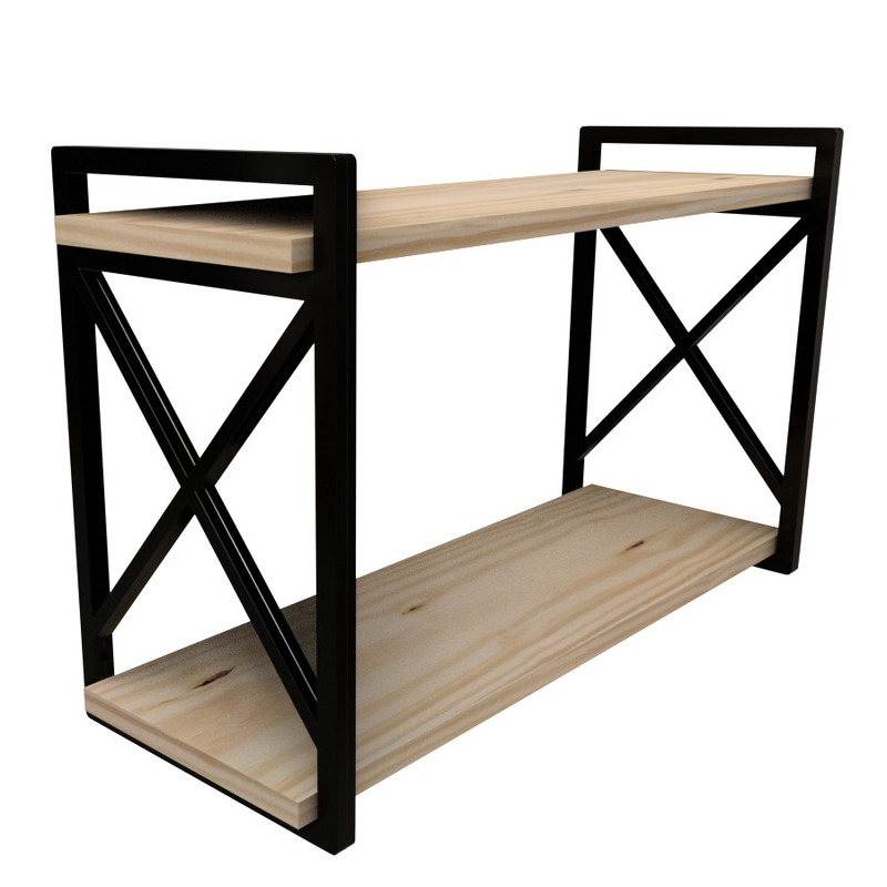 Prateleira Estilo Industrial – Madeira e Metal para Decoração Moderna