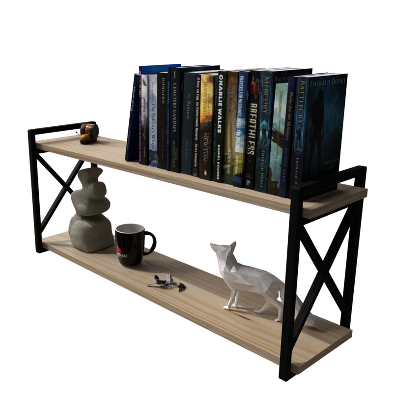 Prateleira Estilo Industrial – Madeira e Metal para Decoração Moderna